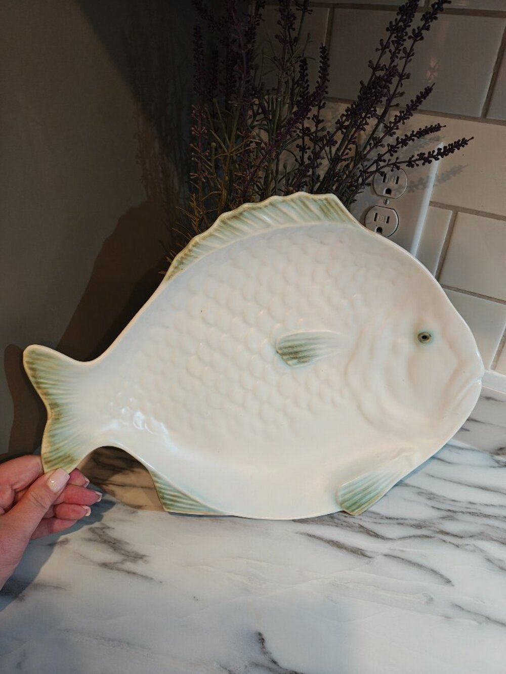 Rare Vintage Shorter & Son Fish Plate Platter 1930s Staffordshire Pottery